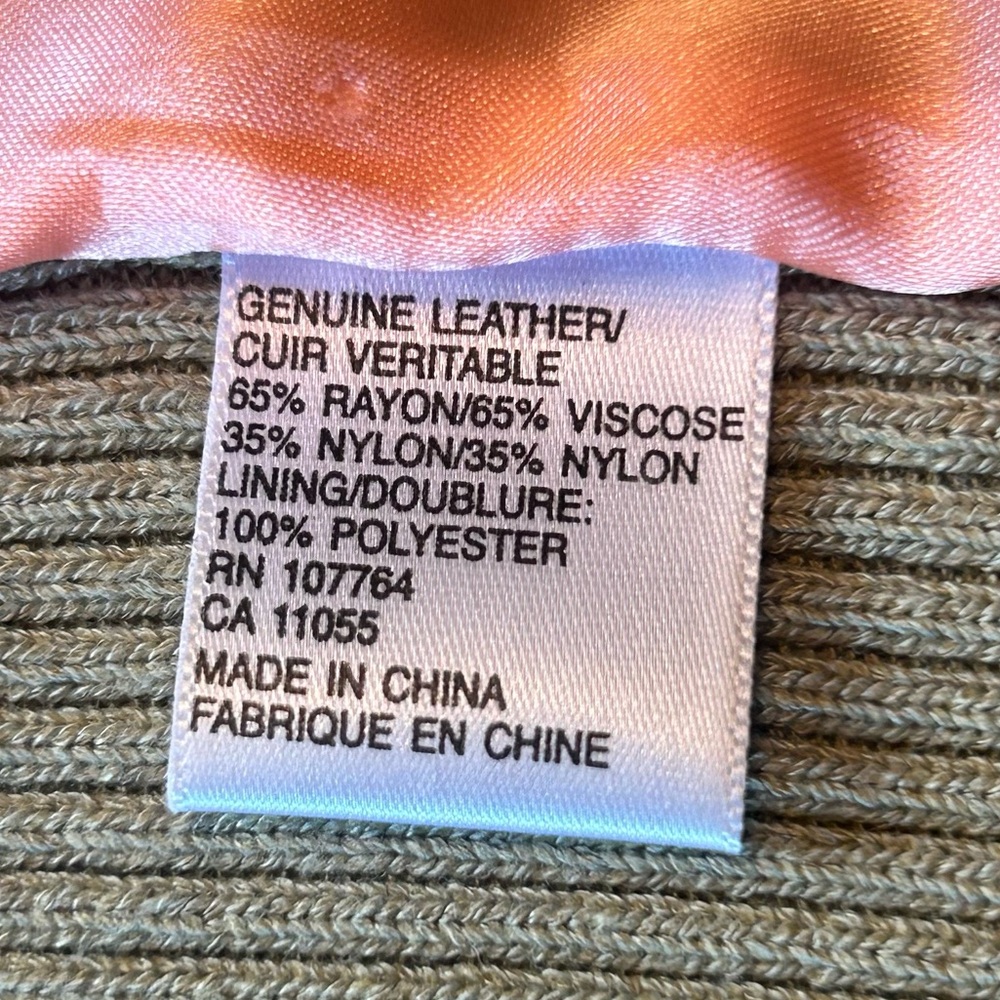 One Girl Who Mixed Media Genuine Leather/Knit Jacket Sz L Like New - Picture 7 of 9